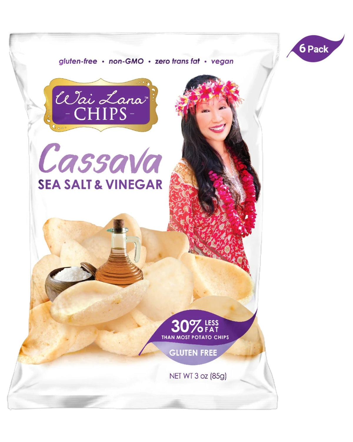 Wai Lana Cassava Chips: Sea Salt & Vinegar (3 oz)