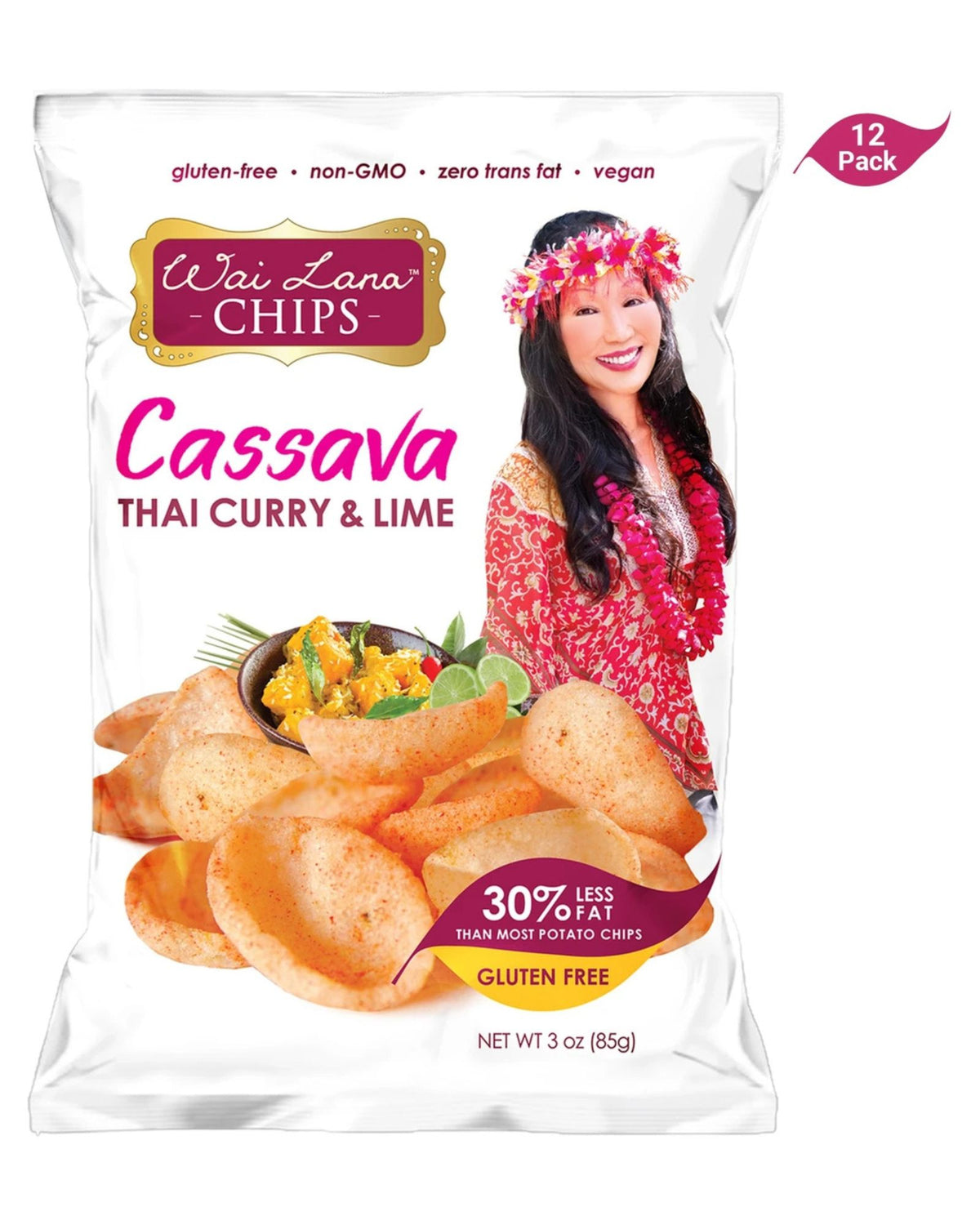 Wai Lana Cassava Chips: Thai Curry with Lime  (3 oz)