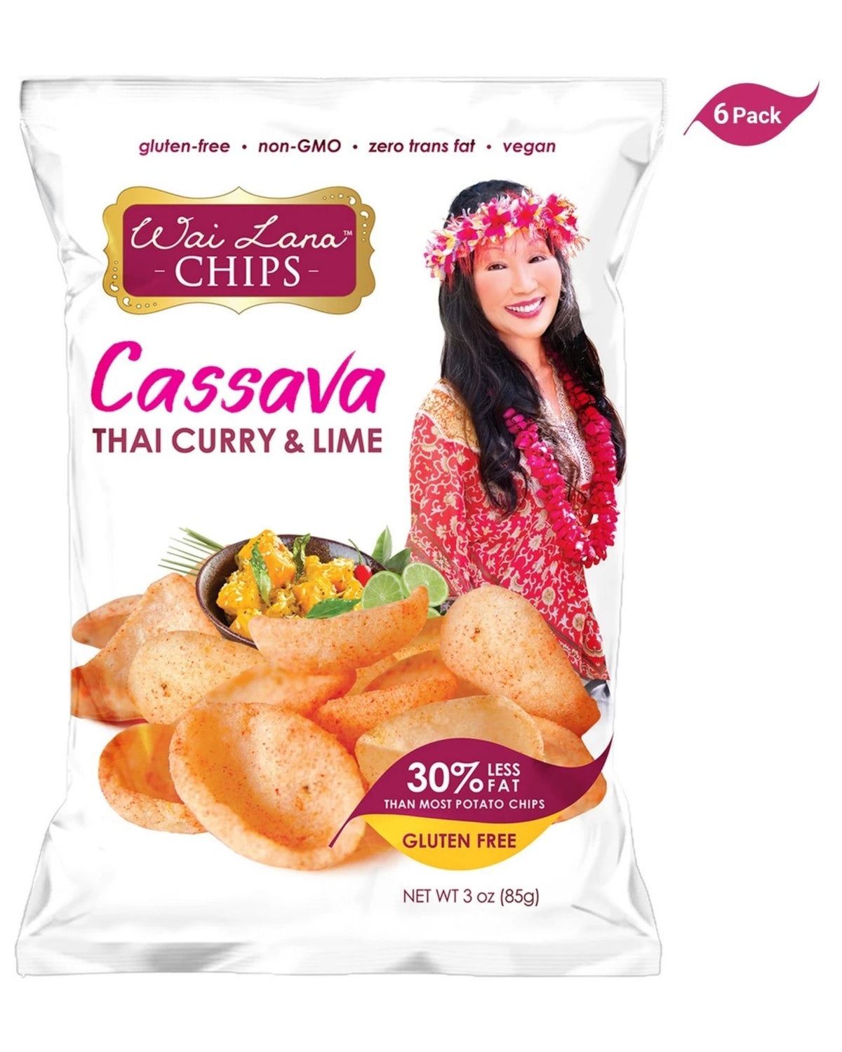 Wai Lana Cassava Chips: Thai Curry with Lime  (3 oz)