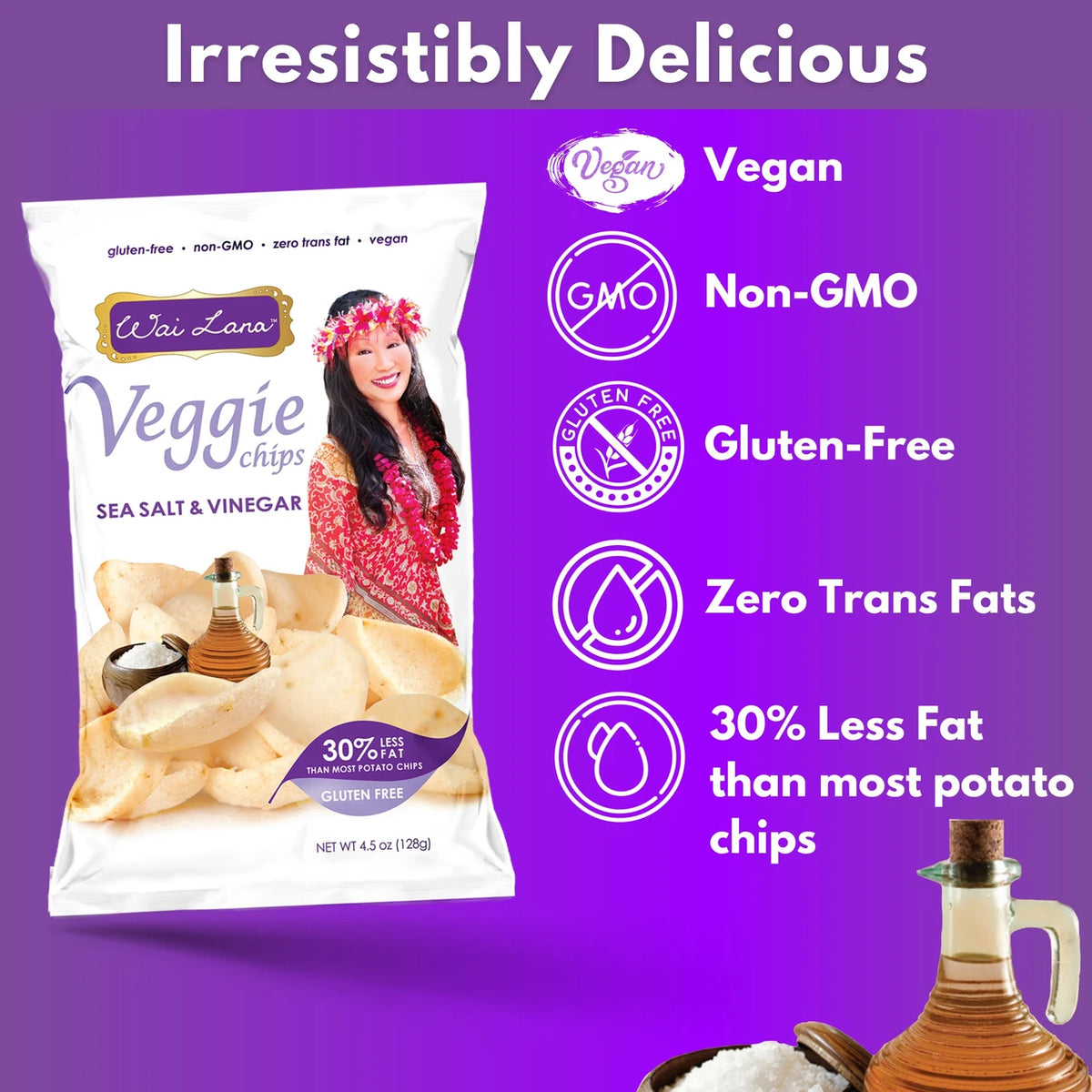 Wai Lana Veggie Chips: Sea Salt & Vinegar (4.5oz)