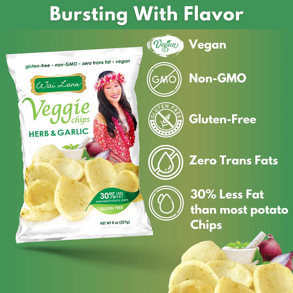 Wai Lana Veggie Chips: Herb & Garlic