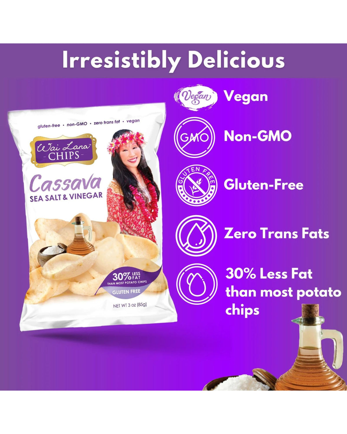 Wai Lana Cassava Chips: Sea Salt & Vinegar (3 oz)