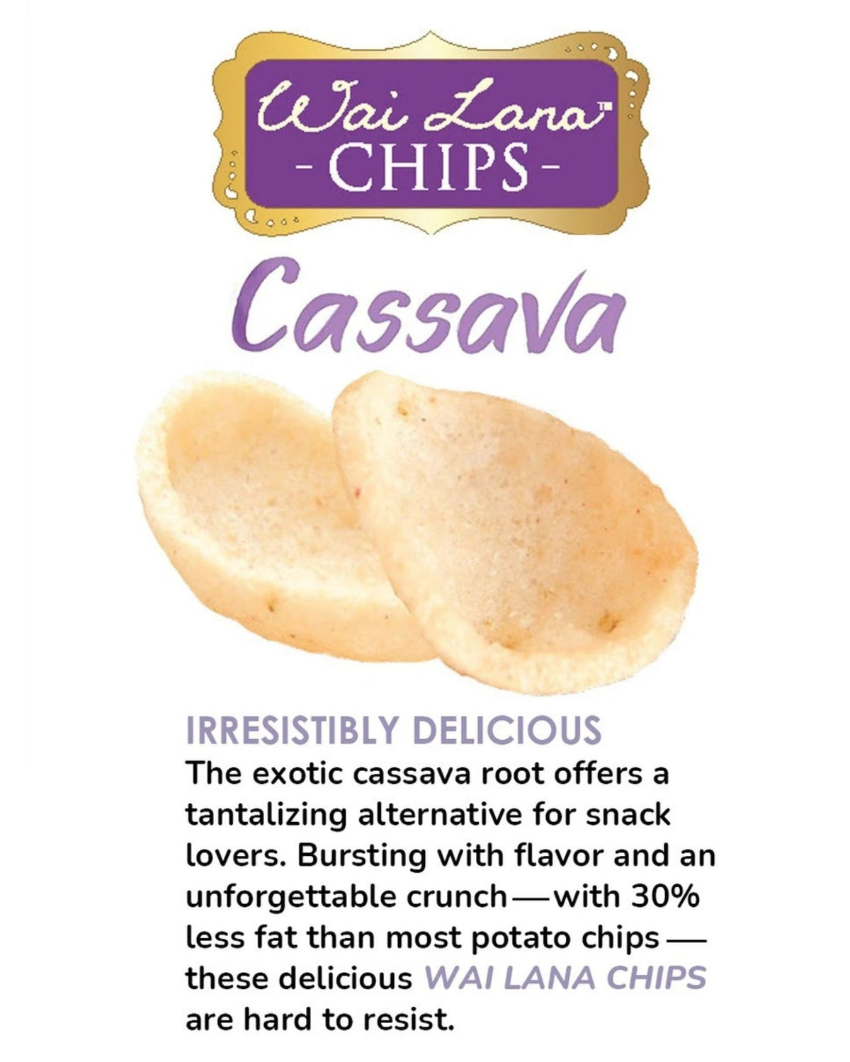 Wai Lana Cassava Chips: Sea Salt & Vinegar (3 oz)