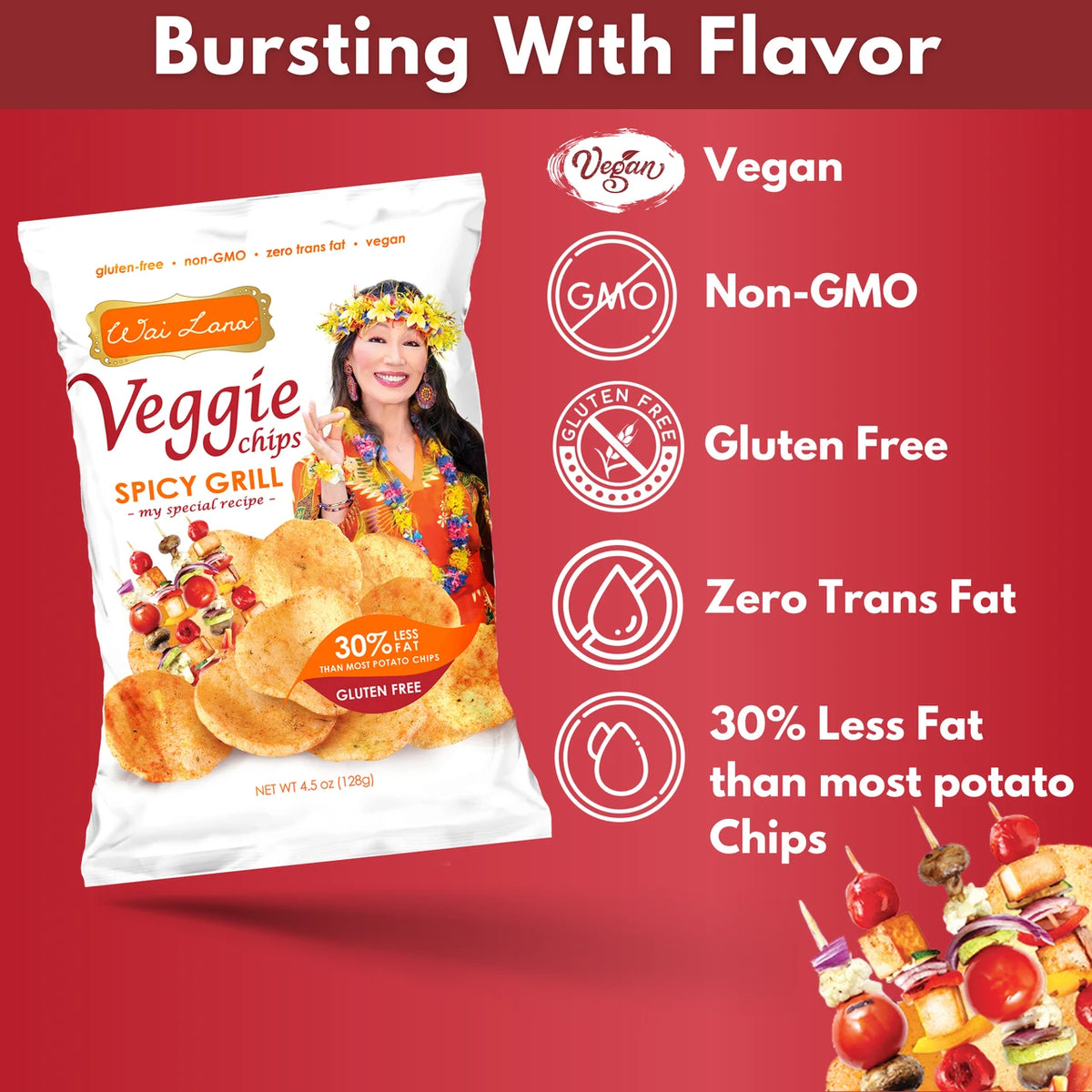 Wai Lana Veggie Chips: Spicy Grill (4.5oz)